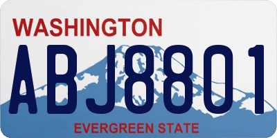 WA license plate ABJ8801