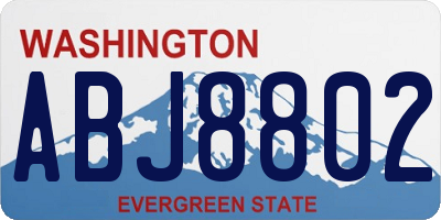 WA license plate ABJ8802