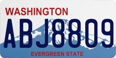 WA license plate ABJ8809