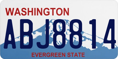 WA license plate ABJ8814