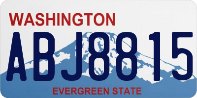 WA license plate ABJ8815