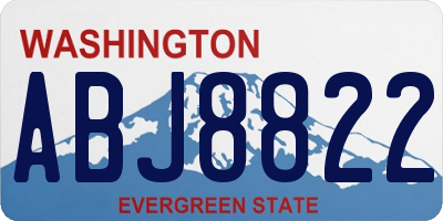 WA license plate ABJ8822