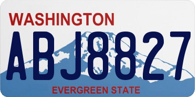 WA license plate ABJ8827