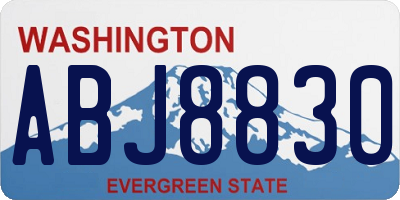 WA license plate ABJ8830