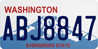 WA license plate ABJ8847