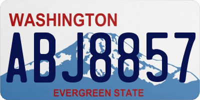 WA license plate ABJ8857