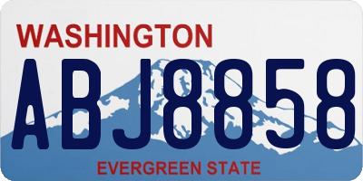 WA license plate ABJ8858