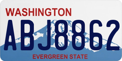 WA license plate ABJ8862