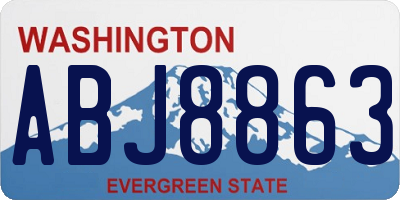 WA license plate ABJ8863