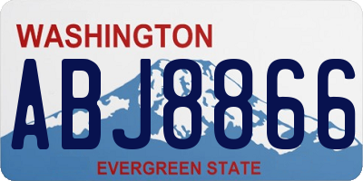 WA license plate ABJ8866