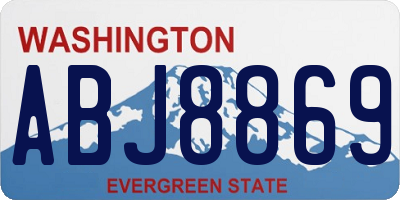 WA license plate ABJ8869