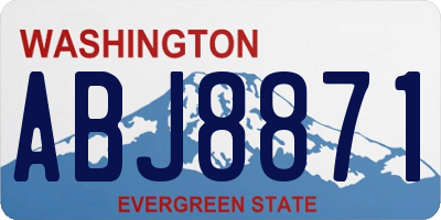 WA license plate ABJ8871