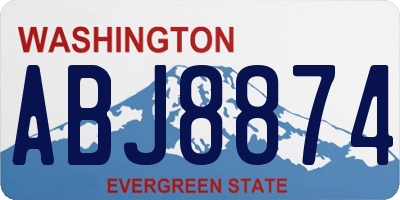 WA license plate ABJ8874