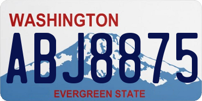 WA license plate ABJ8875
