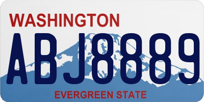 WA license plate ABJ8889