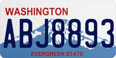 WA license plate ABJ8893