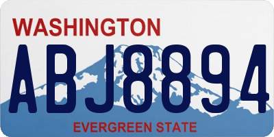 WA license plate ABJ8894
