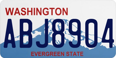 WA license plate ABJ8904