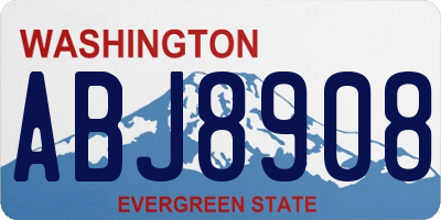 WA license plate ABJ8908