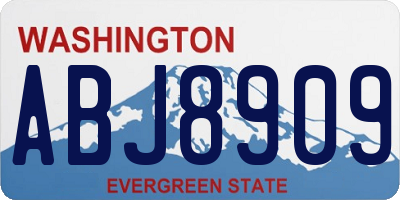 WA license plate ABJ8909