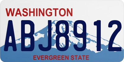 WA license plate ABJ8912