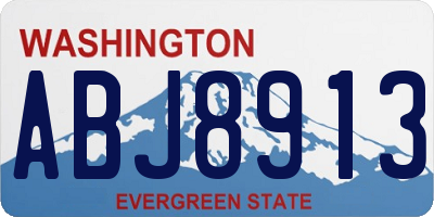 WA license plate ABJ8913