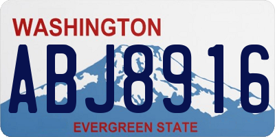 WA license plate ABJ8916