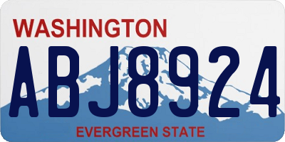 WA license plate ABJ8924