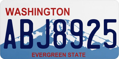 WA license plate ABJ8925