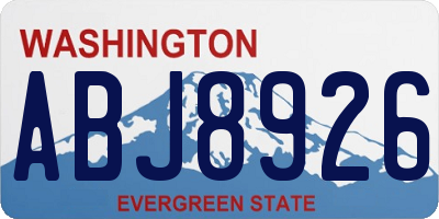 WA license plate ABJ8926