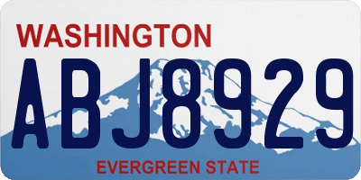 WA license plate ABJ8929