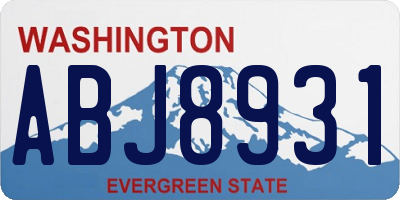 WA license plate ABJ8931