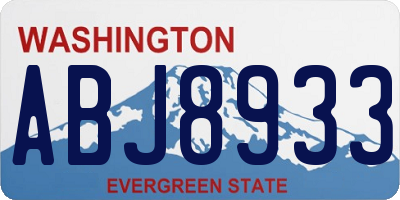 WA license plate ABJ8933