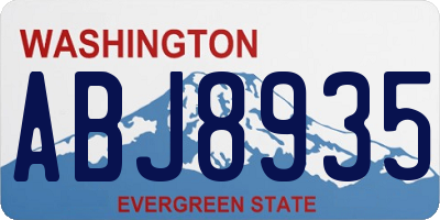 WA license plate ABJ8935