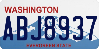 WA license plate ABJ8937
