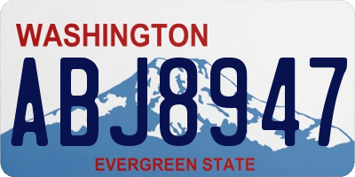WA license plate ABJ8947