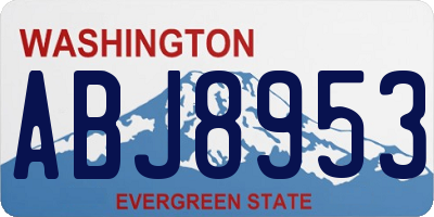 WA license plate ABJ8953