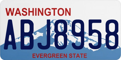 WA license plate ABJ8958