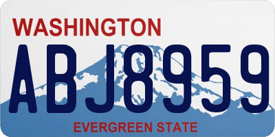 WA license plate ABJ8959