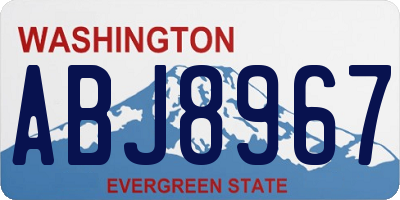 WA license plate ABJ8967