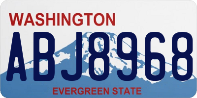WA license plate ABJ8968