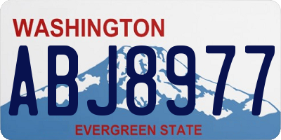 WA license plate ABJ8977