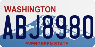 WA license plate ABJ8980