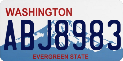 WA license plate ABJ8983