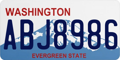 WA license plate ABJ8986
