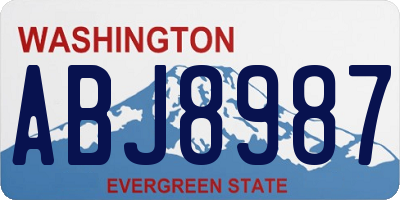 WA license plate ABJ8987