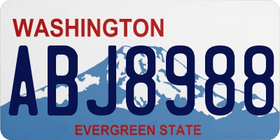 WA license plate ABJ8988