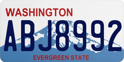WA license plate ABJ8992