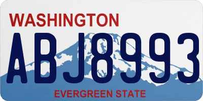 WA license plate ABJ8993