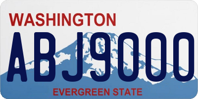 WA license plate ABJ9000